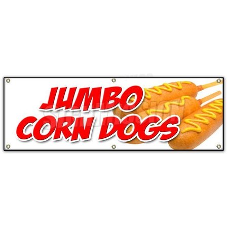 SIGNMISSION JUMBO CORN DOGS BANNER SIGN cornbread deep fried on a stick hot fresh B-72 Jumbo Corn Dogs